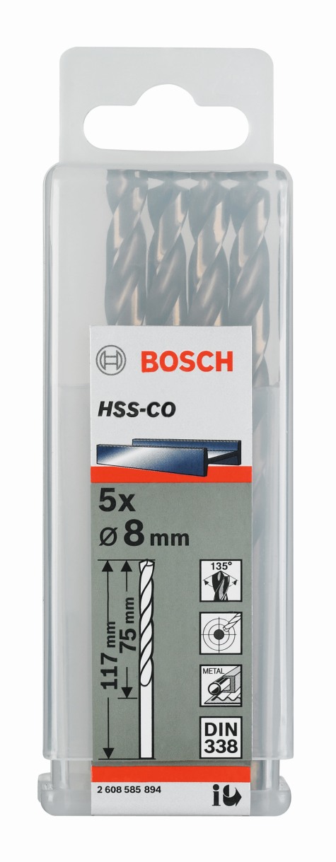 BOSCH METAL DRILL BITS HSS-G IMPERIAL 1/4 X 4'' 